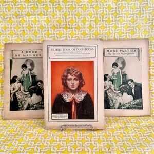 VNTG 1920’s Booklets for Women Hostess, Etiquette, Card Games, Manners Party